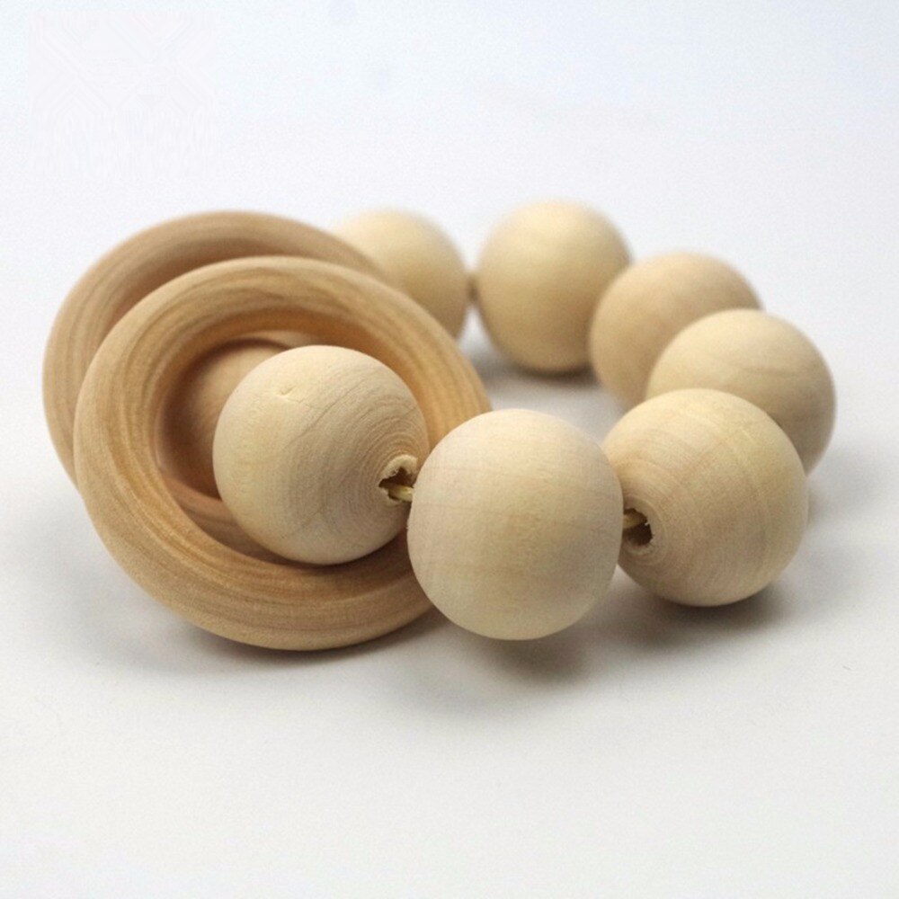2 stück Holz Zahnen Spielzeug Natürliche Holz Perlen Ring Baby Armband Krankenschwester Lebensmittel Grade Materilas Handgemachte Handwerk Baby Spielzeug