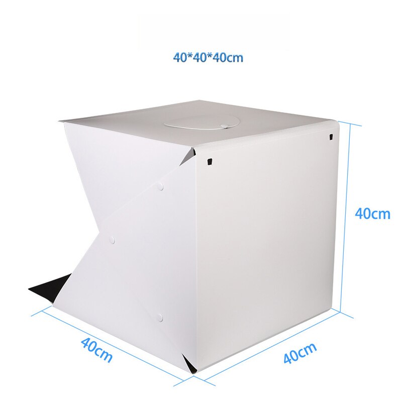 Dual LED Panels Mini Folding 40CM Lightbox Photography Photo Studio Softbox Light With Photo Background Kit Light box for DSLR