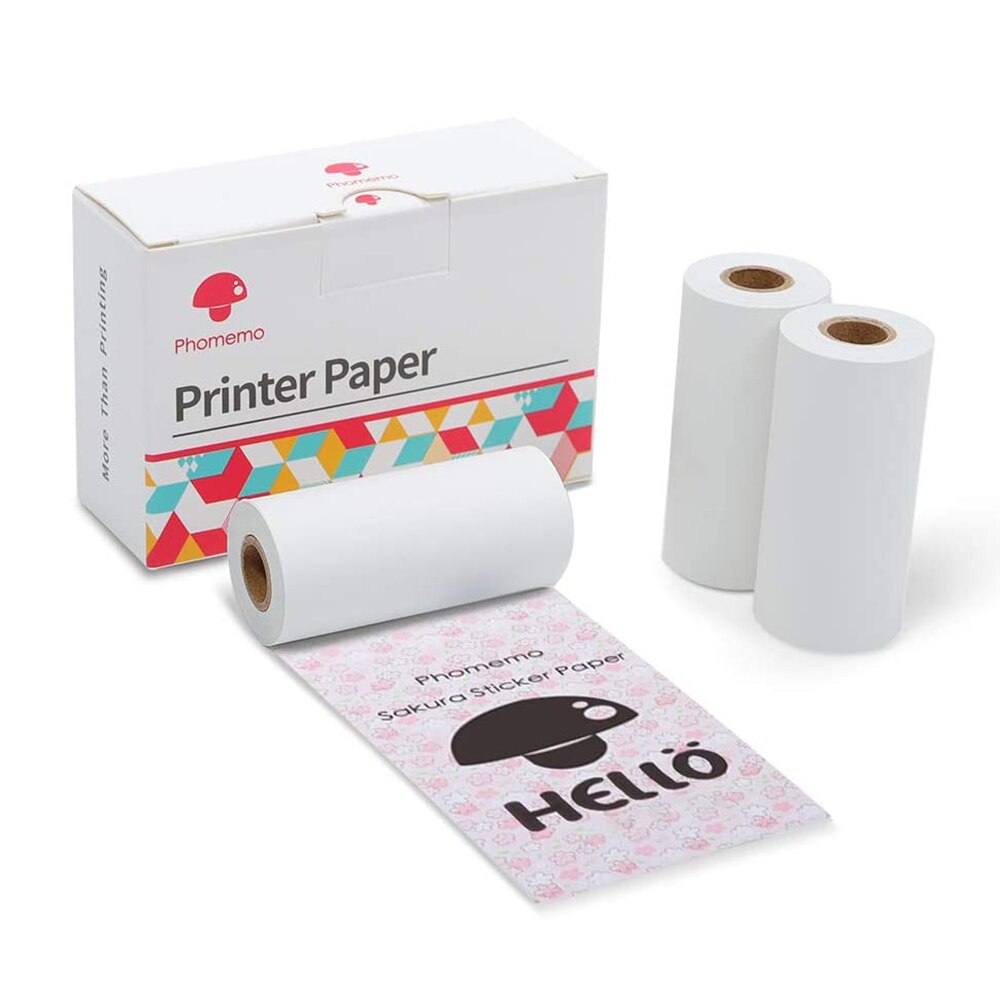 Phomemo Self-Adhesive Thermal Paper Roll Transparent Gold for Phomemo M02/M02S/M02 Pro Printer Printable Photo Sticker Paper: Sakura Sricker