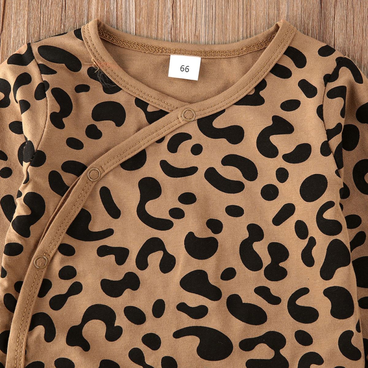 2 stk/sæt baby leopard print langærmet skjorte + bukser 0-18m spædbørn småbørn tøj jakkesæt personlighed sæt sovetøj
