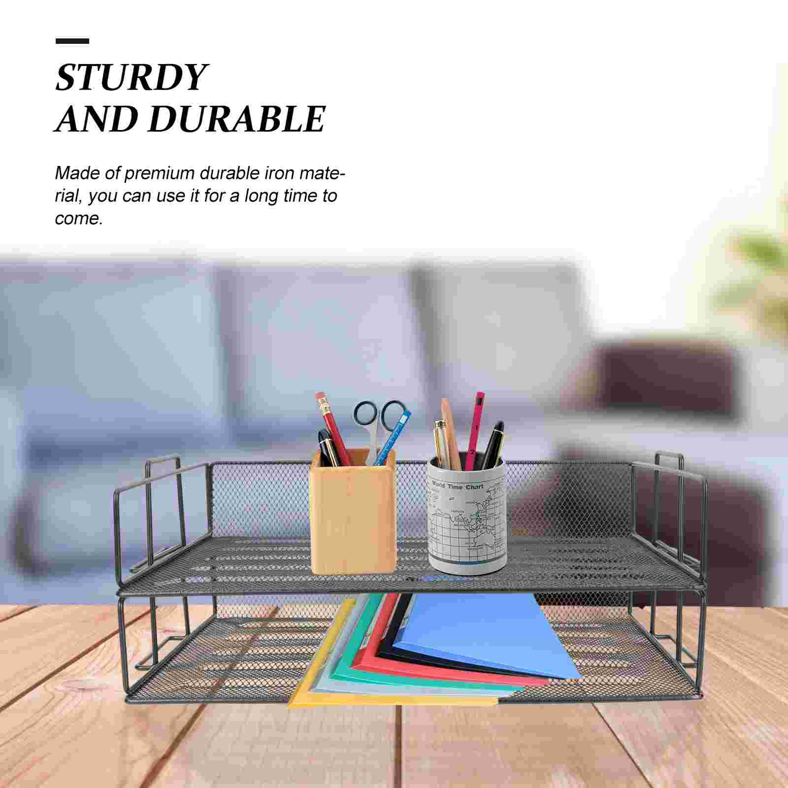 Office File Storage Shelf File Organizer Desktop File Storage Rack Metal File Holder