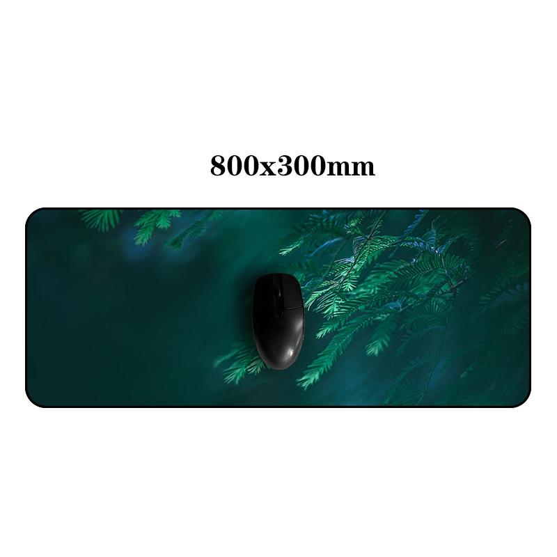Green Leaf Mouse Pad Gamer HD Printing Desk Mat XXL 900x400 Mousepad Speed Soft Large Grande Keyboard Computer Rubber Carpet