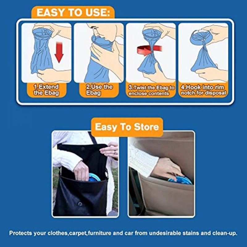 Bolsa desechable para viaje, coche, avión, mareo en movimiento, náusea, vómito, 10 Uds., 1000ML