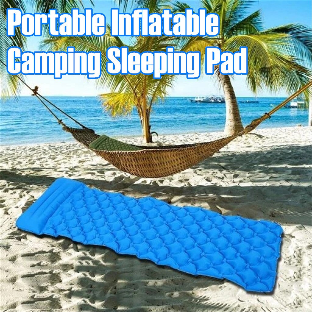 innovative sleeping pad fast filling air bag camping mat inflatable mattress with pillow life rescue 510g Nylon cushion pad#g3