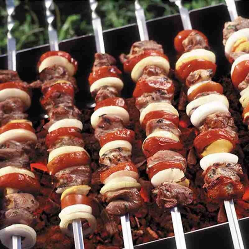 Barras de malvavisco reutilizables, pinchos de barbacoa, aguja, signo de cordero, pinchos de parrilla, accesorios para exteriores, herramientas de barbacoa S0Z2 10 Uds.