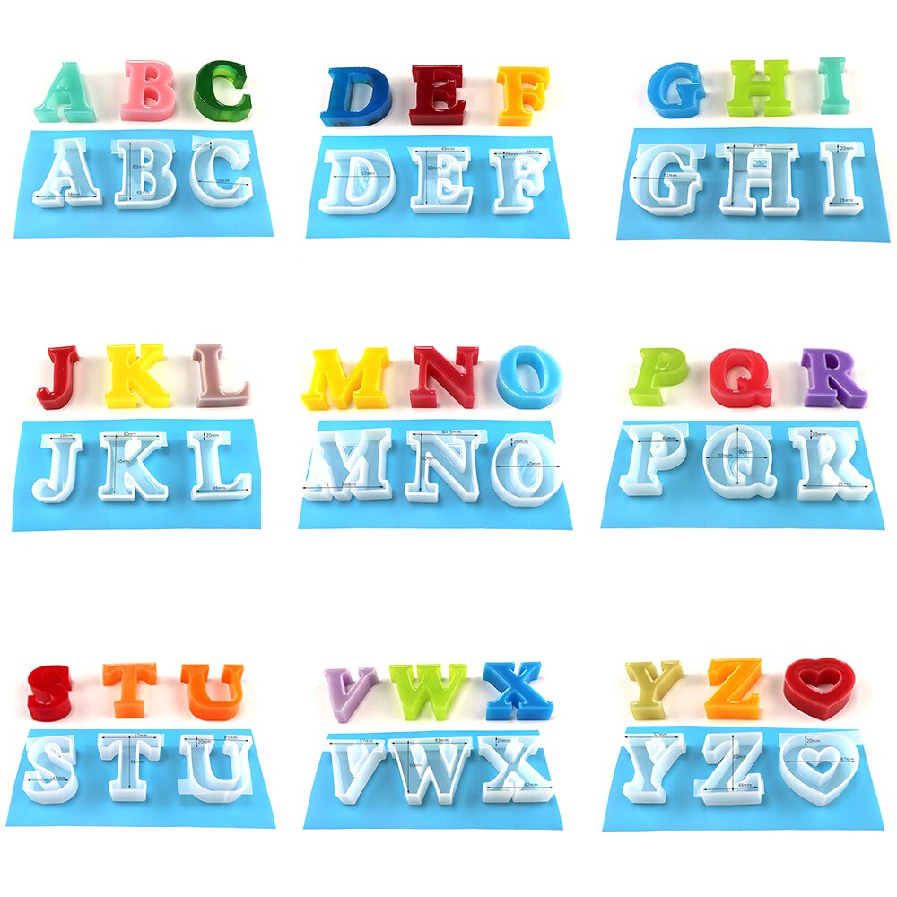 26 alfabeto grande letra inglês diy molde artesanal resina sinal palavra molde alfabeto silicone moldes de fundição resina projeto
