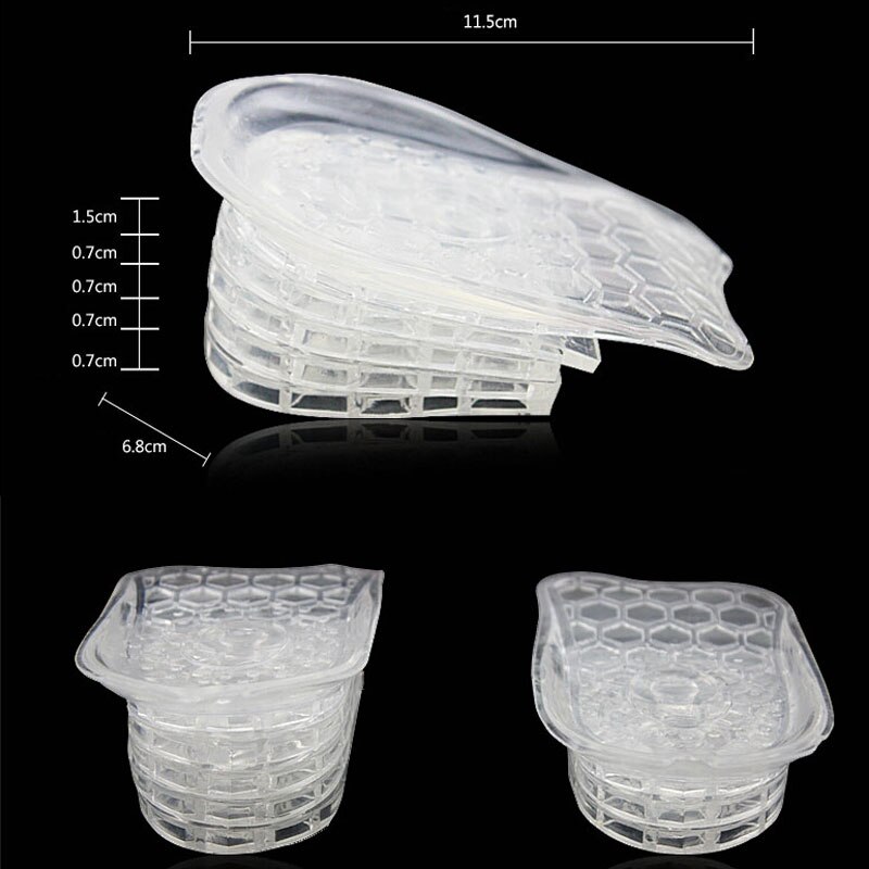 Foot Care 5 Layers Taller Insole Silicone Gel Inserts Lift Shoes Anti Slip Height Increase Comfortable Tenis