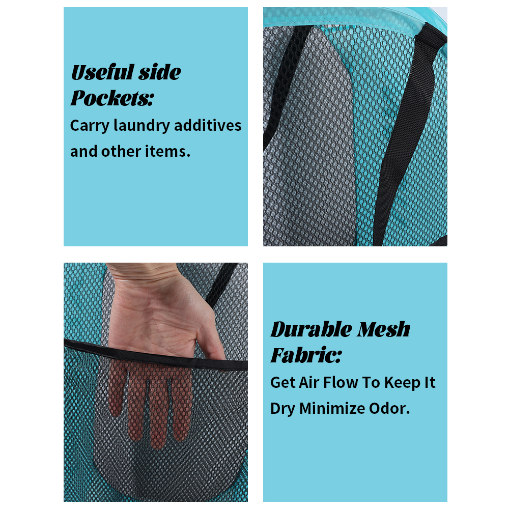 Panier à linge pliant et respirant, organisateur de linge , grande capacité, sac de rangement en filet pour jouets de lavage, accessoires de salle de bains à la