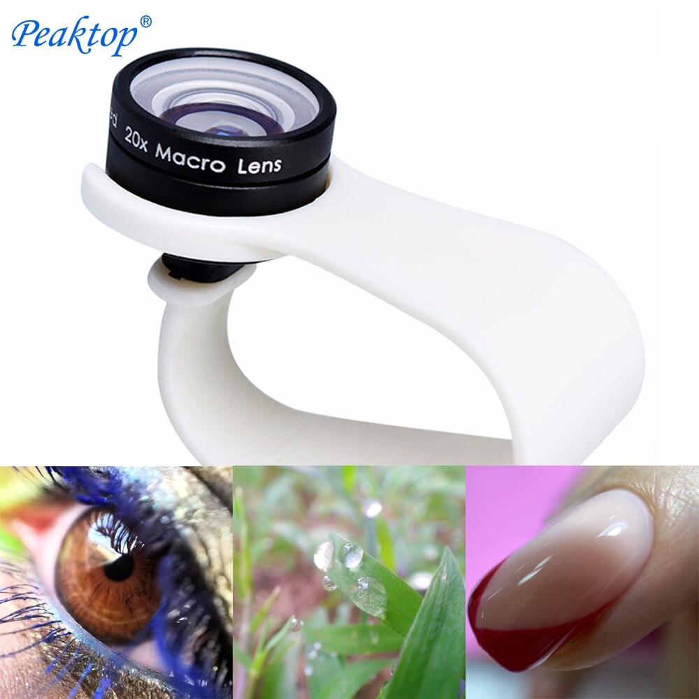 Objectif Macro 20X pour téléphone portable, pour Huawei xiaomi iphone 5 6 7 8 Samsung, utilisez seulement 1cm de distance