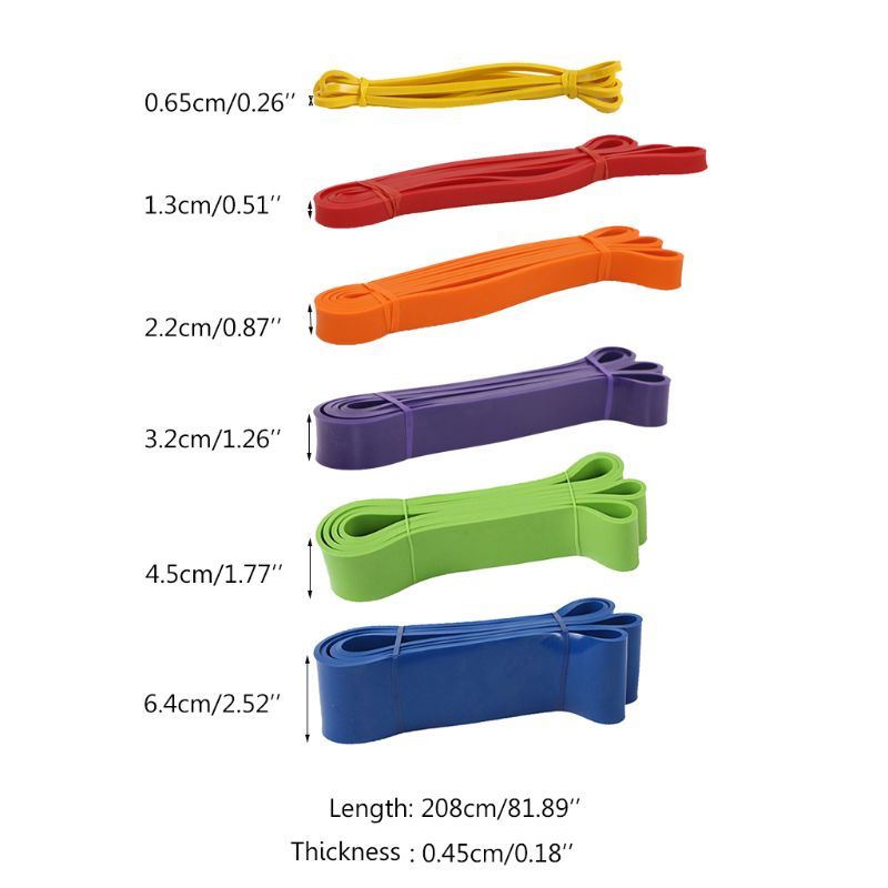 208cm Fitness Pull Up Assist Bands Rubber Bands Yoga Heavy Duty Resistance Band