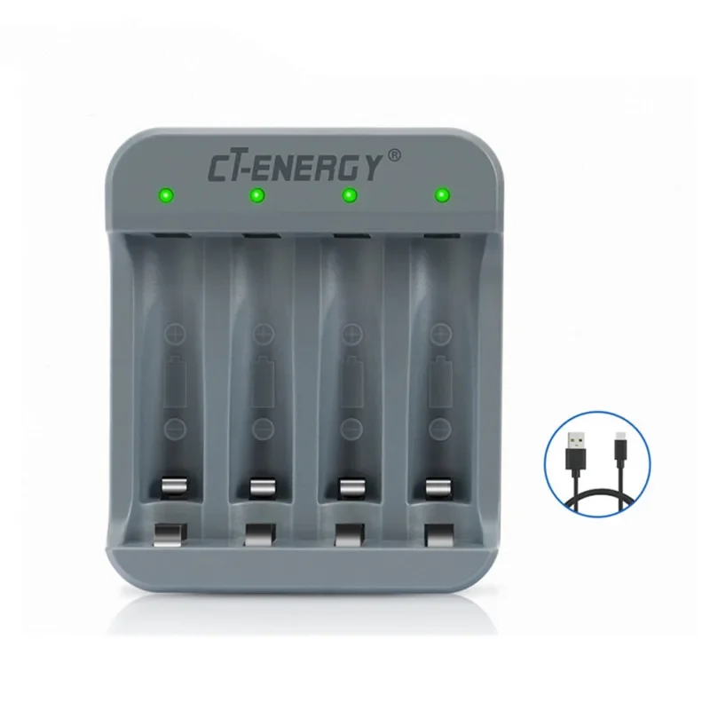 Oplaadbare Aa Lithium Batterij Oplader Snellader Voor 1.5V Oplaadbare Dubbele Aa Of Triple Aaa Lithium Batterijen: WHITE