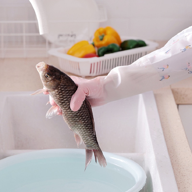 Gants en caoutchouc pour femmes, cuisine, vêtements de lavage épais, vaisselle, ménage étanche, durables, Plus des gants en Latex de velours