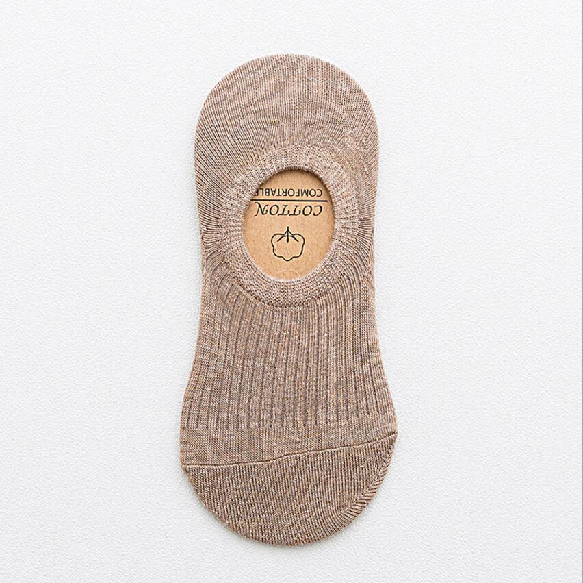 1 pair of spring and summer products solid color invisible socks cotton silicone anti-skid ladies socks boat socks: 7