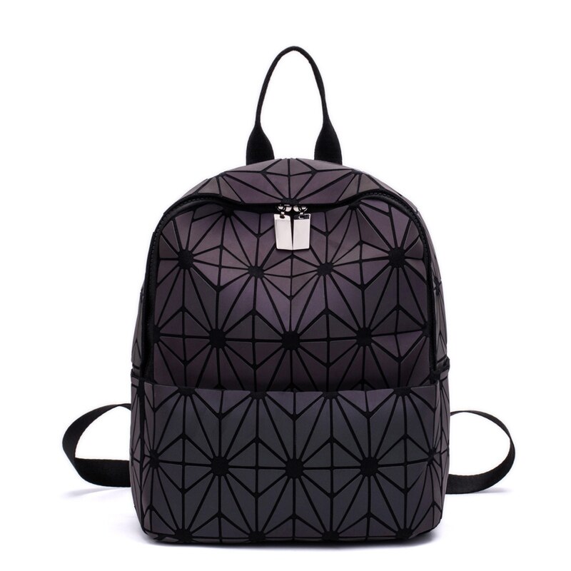 Frauen Rucksäcke Bao Tasche Leucht Geometrische Rucksack Für Teenager Mädchen Schule Tasche Holographische Diamant Rucksack Mochila Feminina: LuminousF