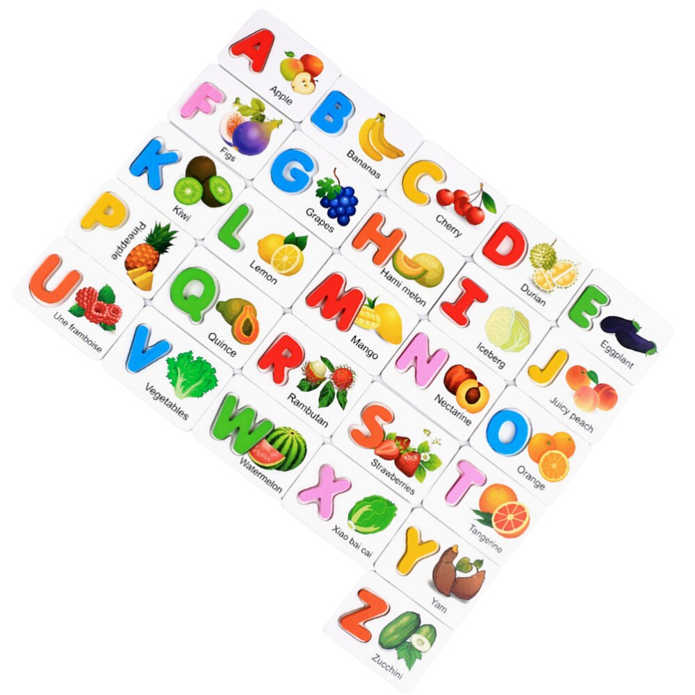 1 Set Houten Vroege Onderwijs Leren Abc Alfabet Brief Kaarten Engels Brief Bijpassende Blok Cognitieve Educatief Speelgoed Voor