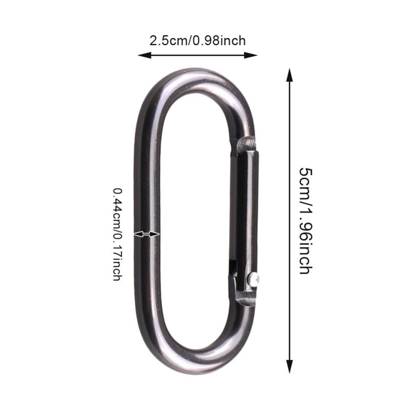 5Pcs Oval Carabiner Hanging Buckle Spring Keychain Clip Hook Carabiner Hanging Buckle Hook for Camping Fishing Hiking