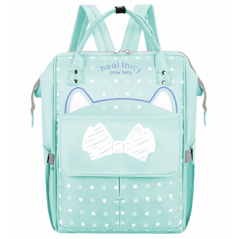 2020 novo estilo mommy saco moda multi-funcional massa múmia mochila cross border em nome de mãe simples saco: Pink and Green