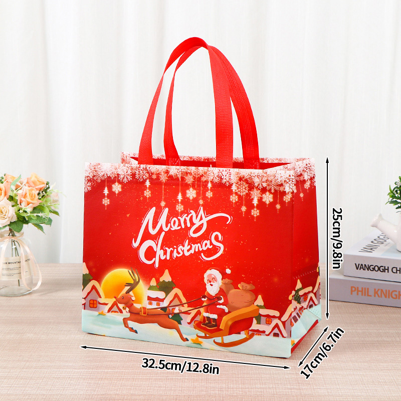 Sacs joyeux noël pour emballage , sacs pliables de noël, fourre-tout de noël, flocon de neige, rangement de du père noël: Saphir profond