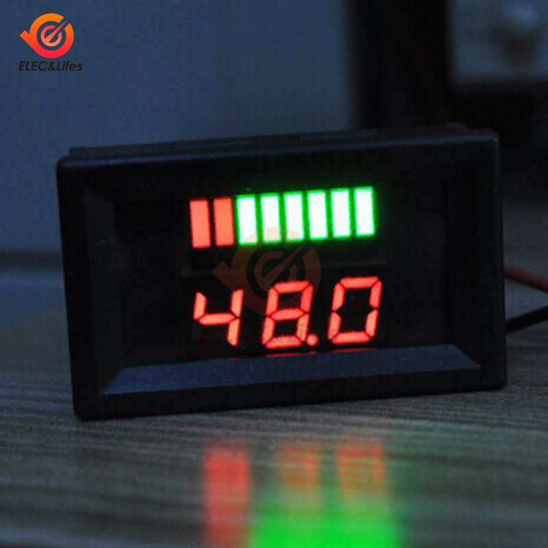 6V 12V 24V 36V 48V Auto Blei Säure Batterie Ladezustand Anzeige Batterie Tester Lithium- batterie Kapazität Anzeige LED Voltmeter