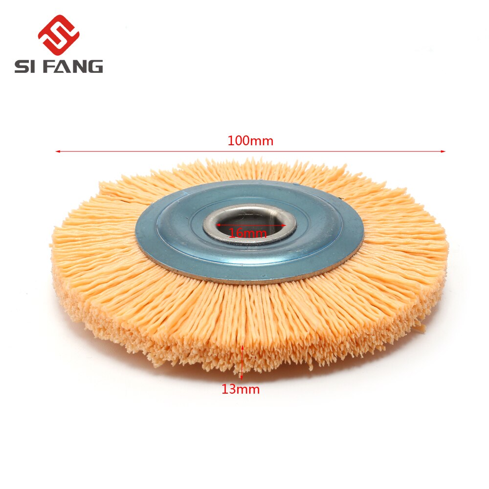 4 '' slipende nylon stålbørste 16mm -hulls diameter polert benksliper 240 korn