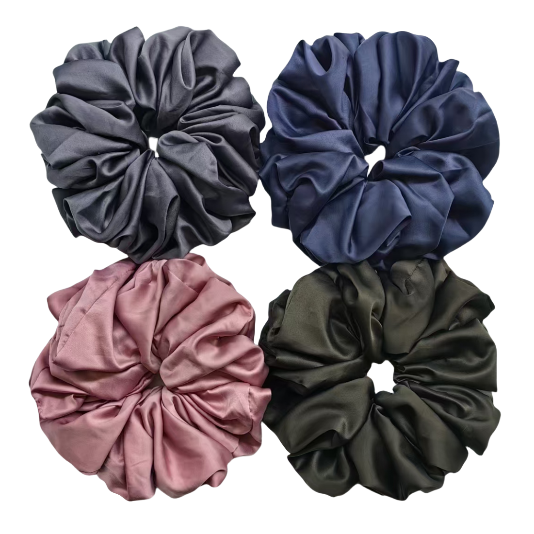 Grandes scrunchies de cetim oversized jumbo scrunchy dormir gigante muçulmano elástico volumizing puro costura laço de cabelo scrunchie