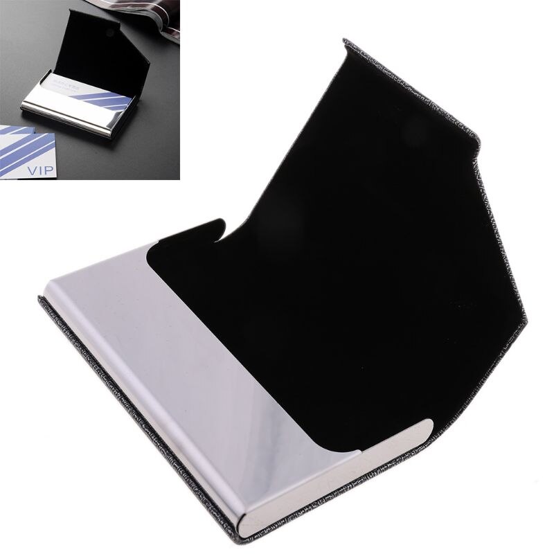 metal business card case, portable business card holder, can hold 20 business cards