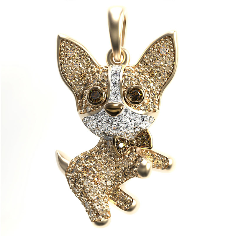 Prachtige Mode Creatieve Corgi Hond Ketting Unieke Shining Zirkoon Persoonlijkheid Hond Ketting Accessoires Banket Sieraden