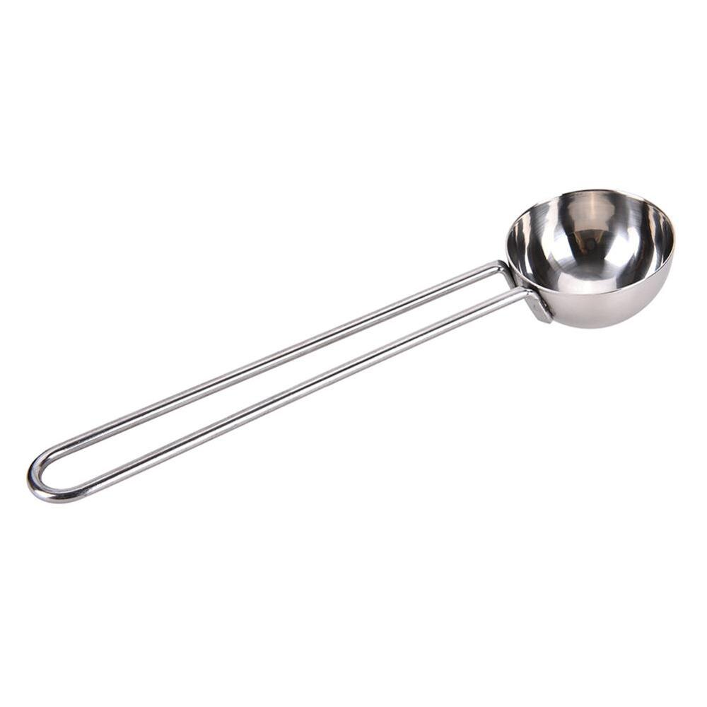 Cuchara medidora de mango largo para remover té, cuchara para frijol, cuchara de café de acero inoxidable, cuchara dosificadora para té y café: Default Title
