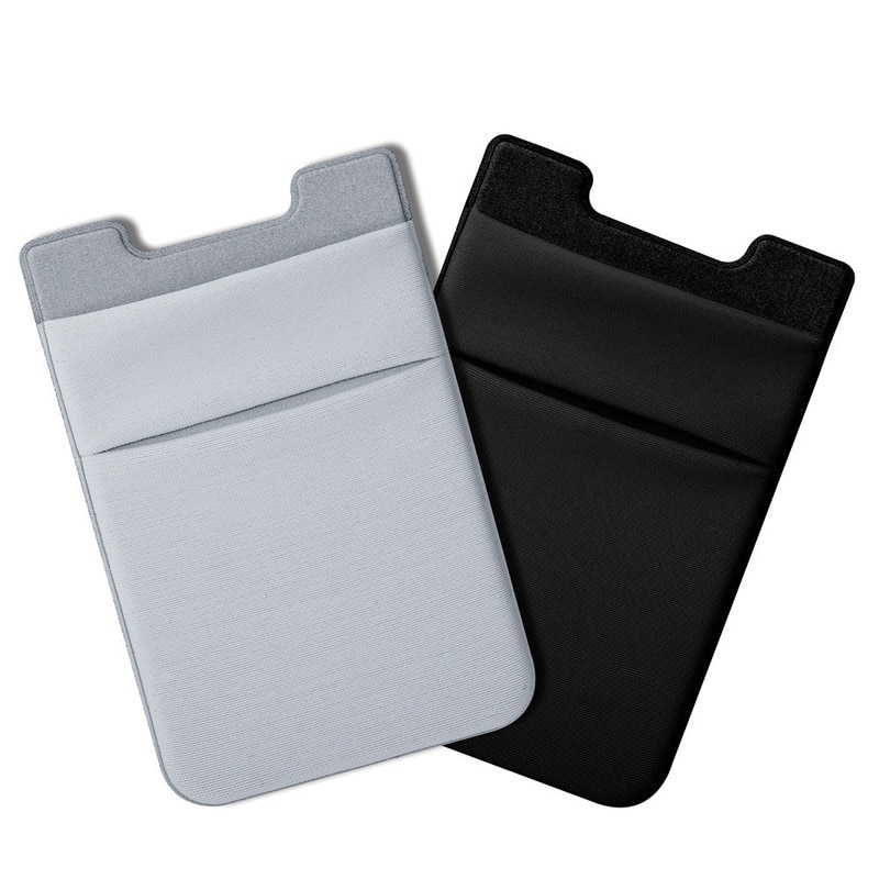 1pc adhésif autocollant téléphone poche téléphone portable bâton sur carte portefeuille extensible Lycra cartes de crédit porte-carte d'identité pochette