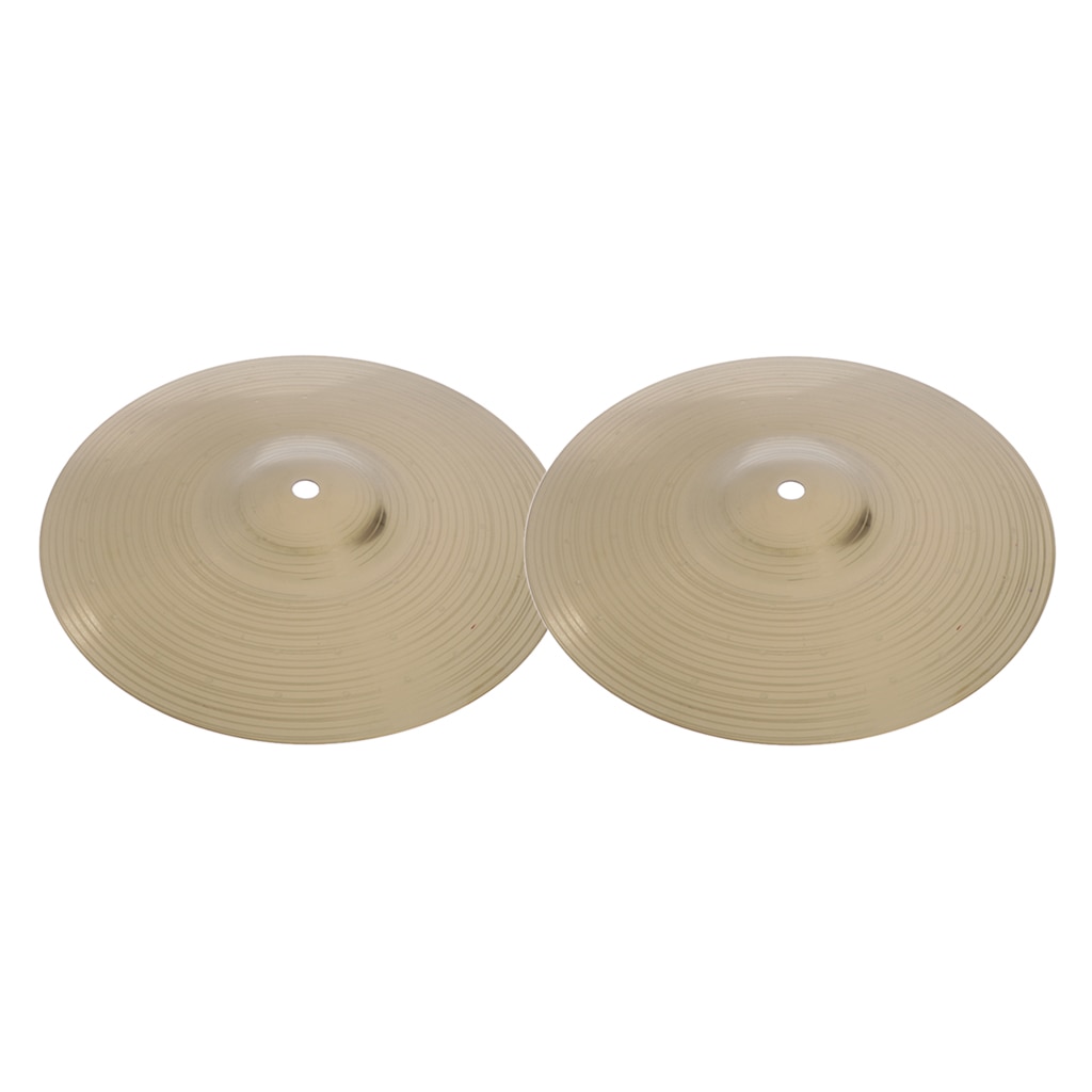 2pcs Durable Brass Jazz Drum Crash Cymbals Alloy Splash Crash Cymbal Hi-Hat for Drum Player 10inch Drum Set