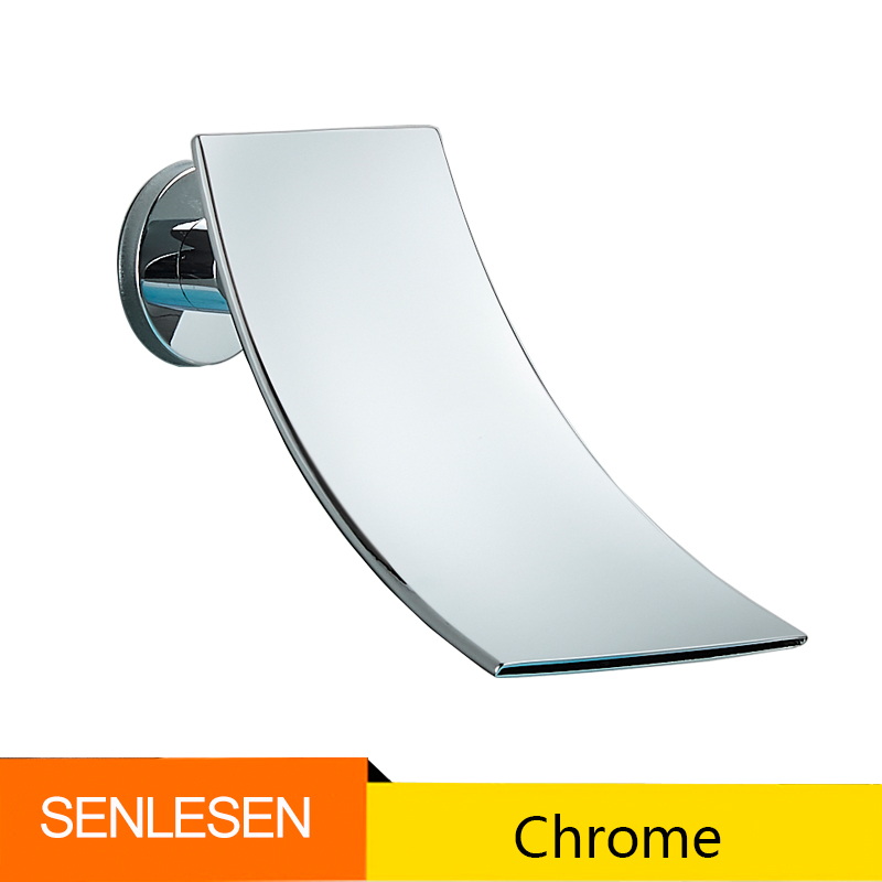Senlesen – bec de robinet de lavabo mural, accessoires de robinet de douche en laiton, remplacement du bec de baignoire en cascade, Chrome/noir/or brossé: kaki foncé