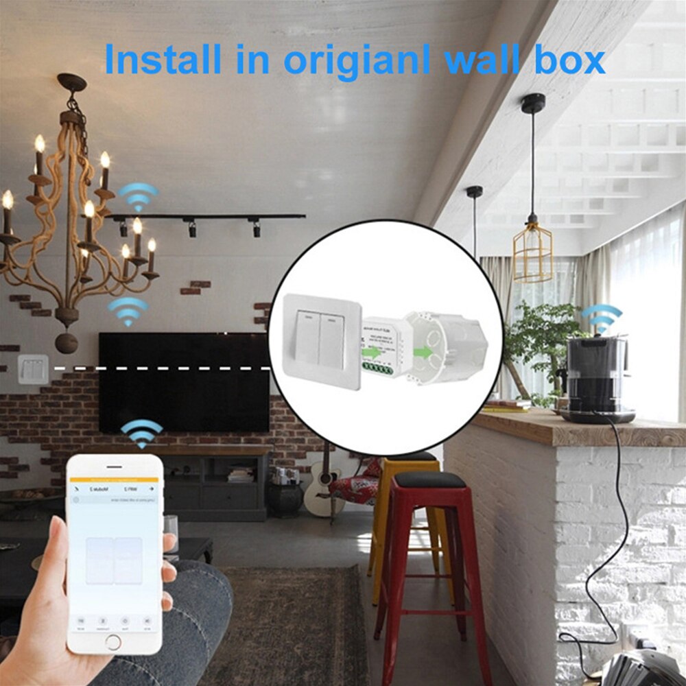 ZigBee 3.0 Smart Dimmer Switch Mini WiFi Smart Light Switch 2 Gang Wireless Control Switch Relay Lonsonho Tuya Module