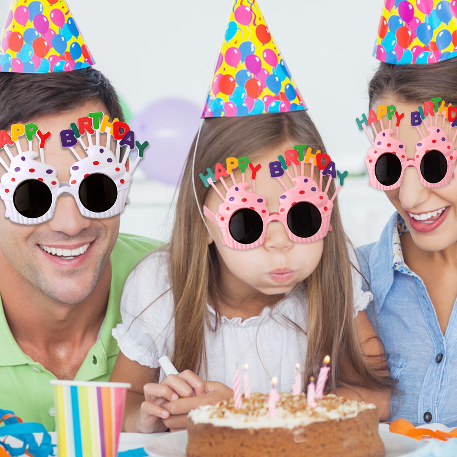 1Pc wszystkiego najlepszego z okazji urodzin okulary śmieszne nowość okulary świeca okulary okulary na imprezę rekwizyty fotograficzne urodziny prezent dobrodziejstw dla dzieci