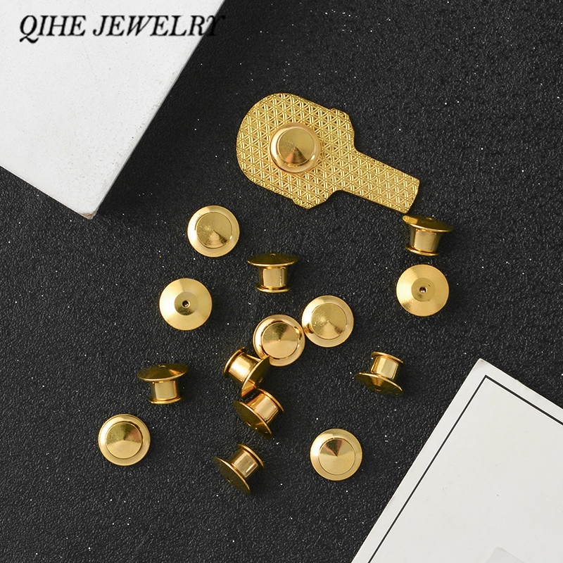 ¡Joyería QIHE bloqueo Pin espalda para Pines de esmalte color plata oro Pin guardianes broche pin Extra garras nunca perder un pin otra vez!