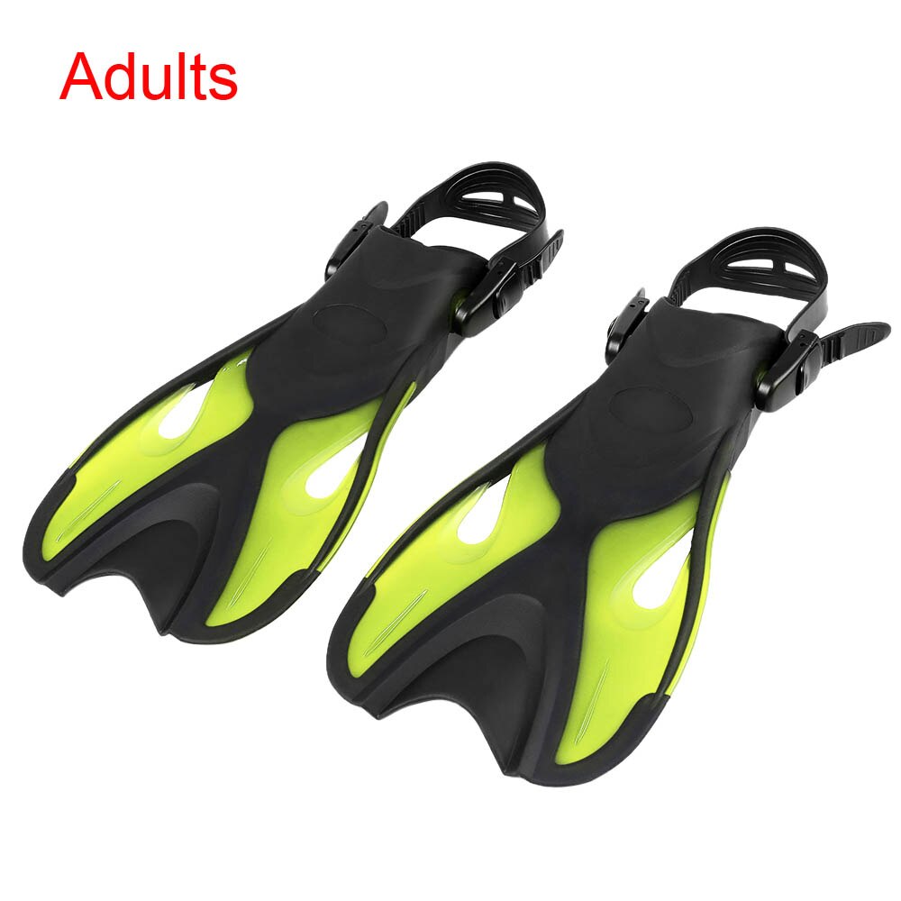 erwachsene/Kinder Anti-slip Schwimmen Flossen Verstellbaren Riemen Tauchen Flossen Offener Ferse Schwimmen Flossen Flossen Schnorcheln Scuba ausrüstung: adults yellow / S/m