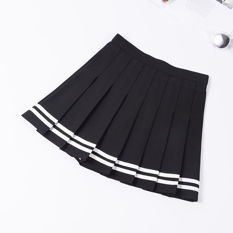 Tracksuit Tennis Skirt Women Elastic High Waist Japanese Style Cosplay JK Uniforms Baseball Skirt with Inner Shorts Sportswear: Color2 / M