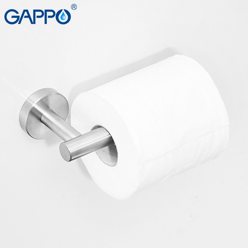 GAPPO Gold Black Bathroom Hardware Set Black Robe Hook Single Towel Bar Robe Hook Paper Holder Bathroom Accessories Y38124-2