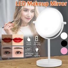 Portable 360 ° Rotatif Miroirs De Maquillage Vanité Lampe de Table D'écran Tactile de Miroir De Maquillage Beauté Remplir Lumière Visage Miroirs Avec LUMIÈRE LED
