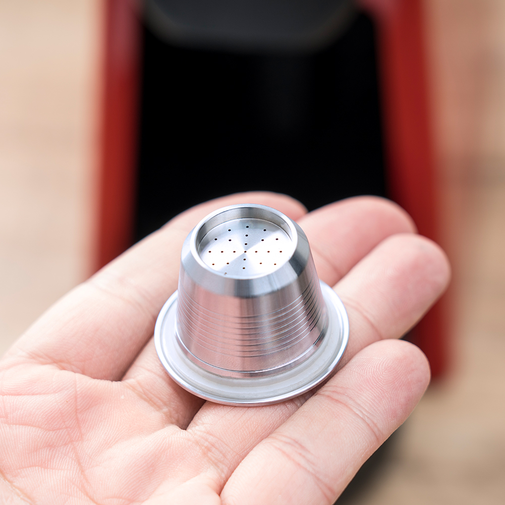 Espresso Capsulas De Cafe Recargables for Nespresso Stainless Steel Square Hole Refillable Capsule for Scishare Reusable Pods