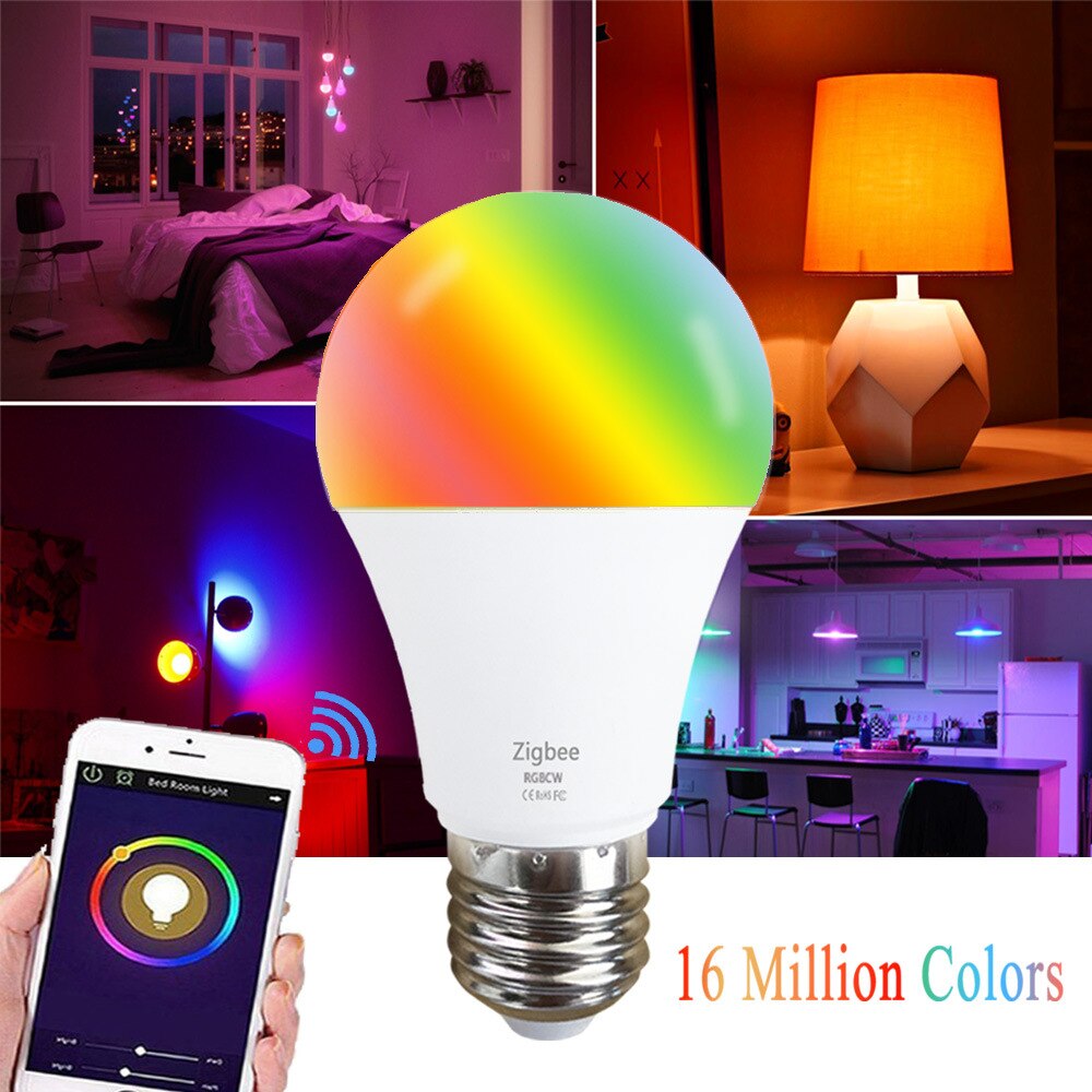 Zigbee Smart Wifi Led Lamp 10W E27/E26/B22 Wifi Gloeilamp Rgb + Ww + Cw dimmer App Controle Smart Led Lamp Voor Alexa Google Thuis