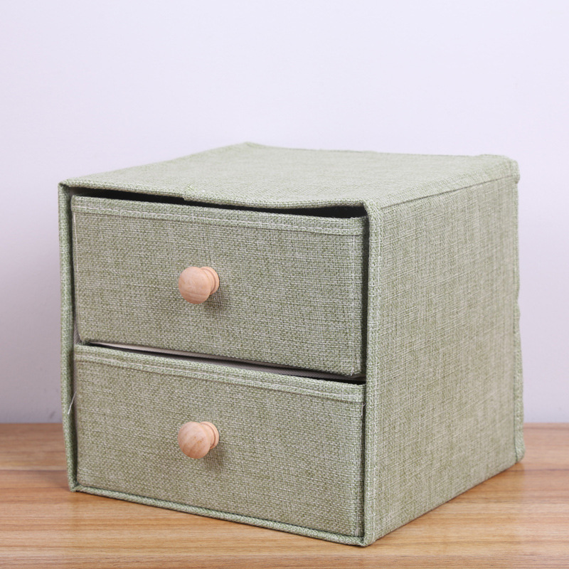Storage Drawer Organizer 2 Layers Fabric Organizador Escritorio Home Supplies Rangement Cuisine Organisateur Placard Drawer Box: green
