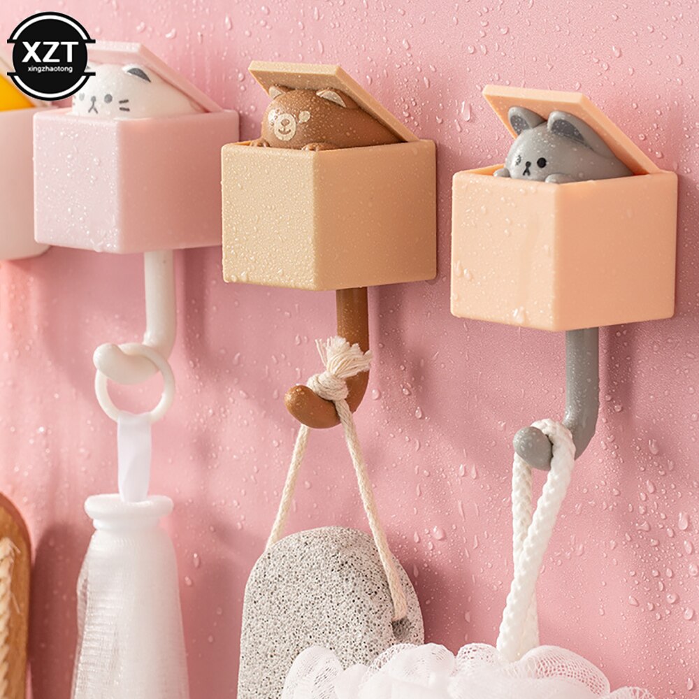 Perchero con forma de gato para dormitorio, perchas sin costuras para puerta, paraguas, toalla, tapa, perchero, decoración de pared