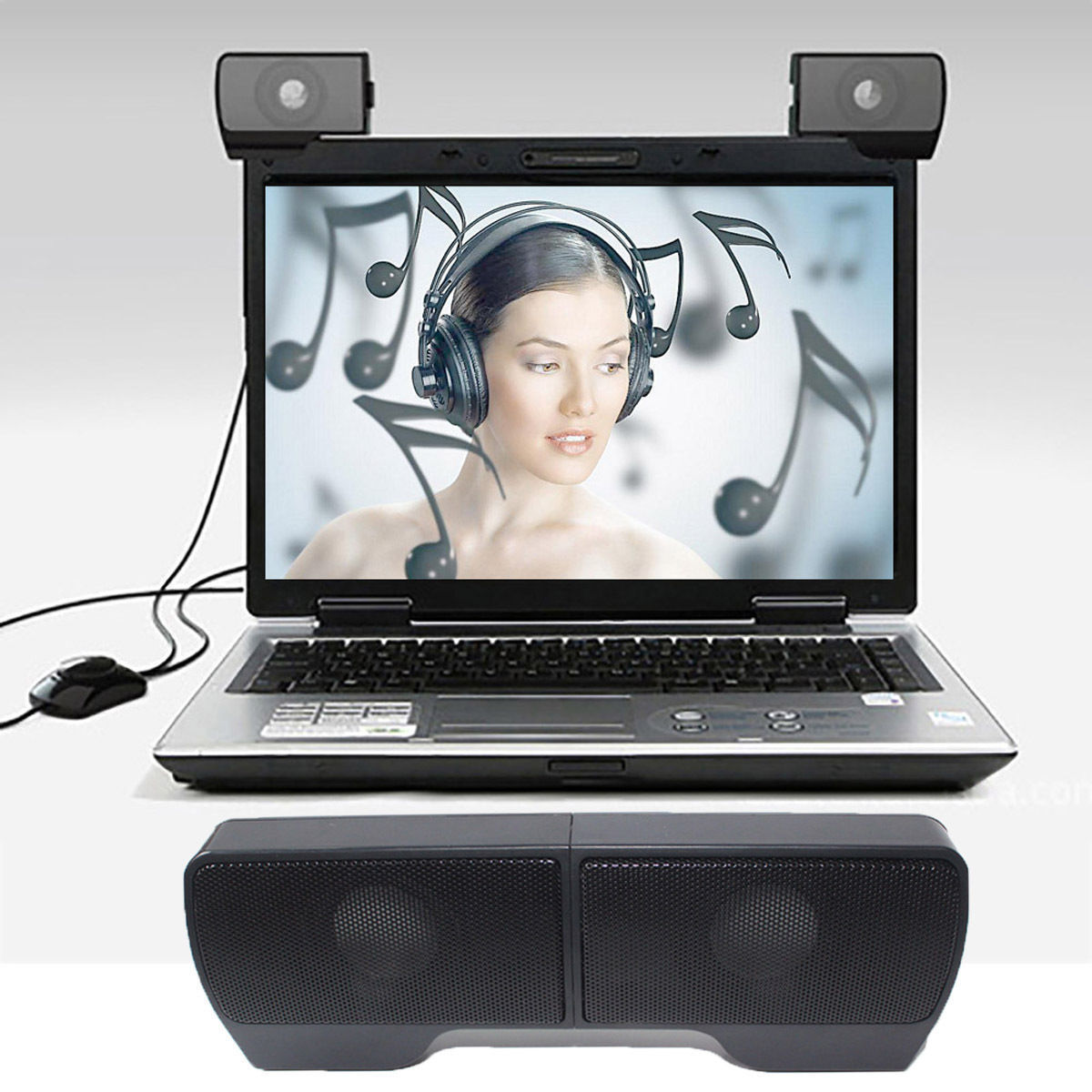 Mini stereo högtalare bärbar usb multimedia dator stereo clip högtalare soundbar för laptop xp vista win 7 mac och osx: Default Title