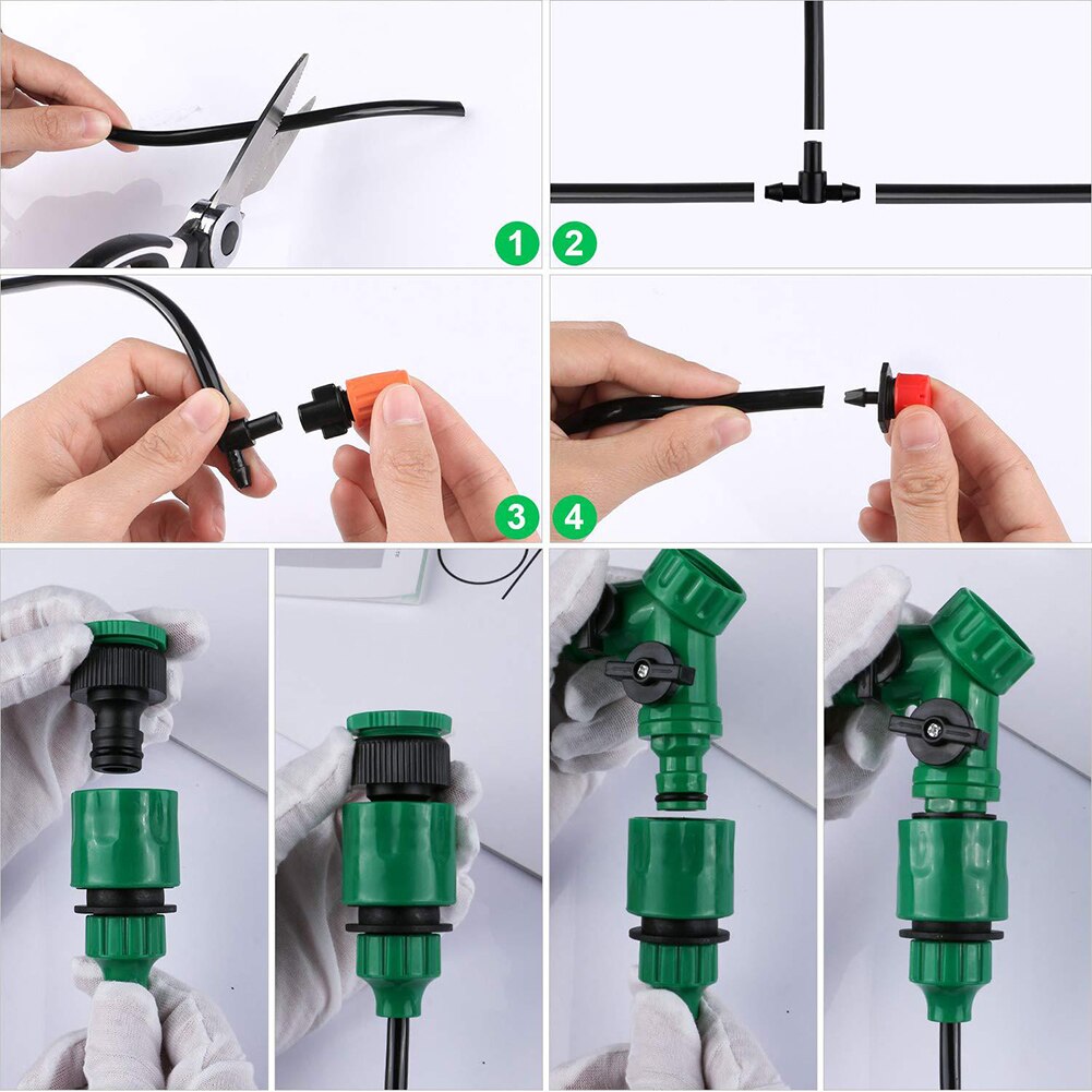 30M DIY Drip Irrigation System Automatic Watering Irrigation System Kit Garden Hose Micro Drip Watering Kits Adjustable dripper