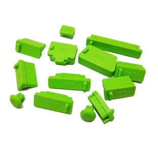 13 Stks/set Siliconen Anti Dust Plug Cover Stopper Stof Plug Laptop Stofdicht Usb Stof Plug Computer Accessoires Voor Vele Modellen: Green