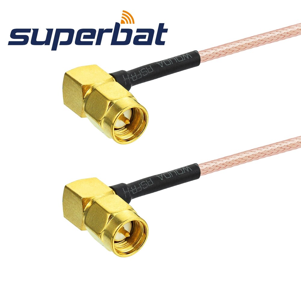 Superbat Assembléia Cabo RF SMA Macho Ângulo direito de SMA Macho Ângulo Direito de Levar Patch RG316 20 cm para GSM 4G LTE Wi-Fi Antenas GPS