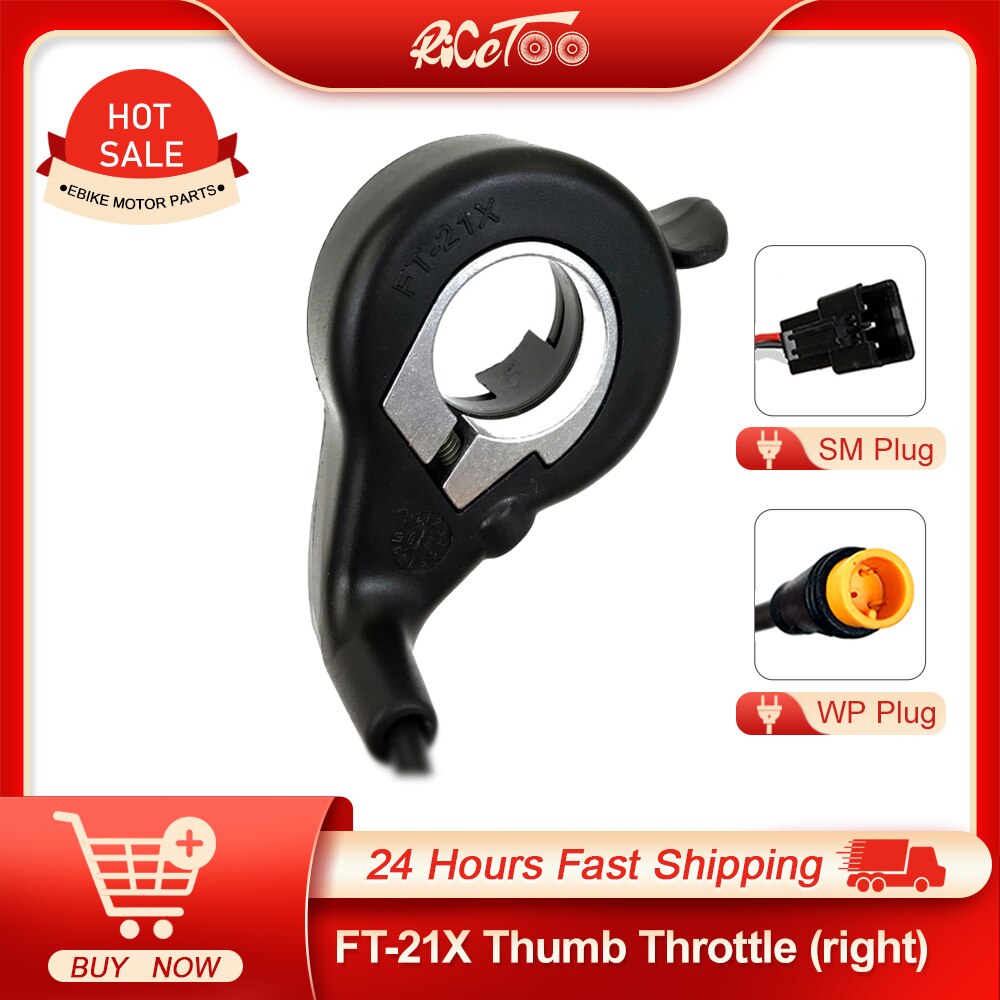 Ebike Thumb Throttle WUXING FT21X Finger Throttle with WP Plug for Scooter Electric Bike