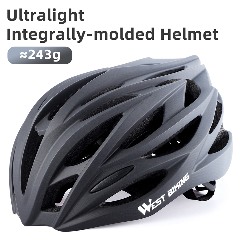 WEST BIKING-casco de ciclismo ultraligero moldeado integralmente para hombre y mujer, casco de carreras, gorra de seguridad para bicicleta de montaña y carretera, accesorios: Blanco