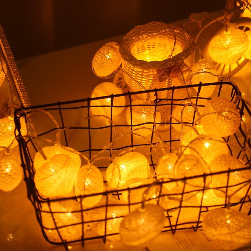 LED Cotton String Fairy Lights Room Ins Decoration Bedroom Night Light Festival Party Tree Rattan Handmade String Light