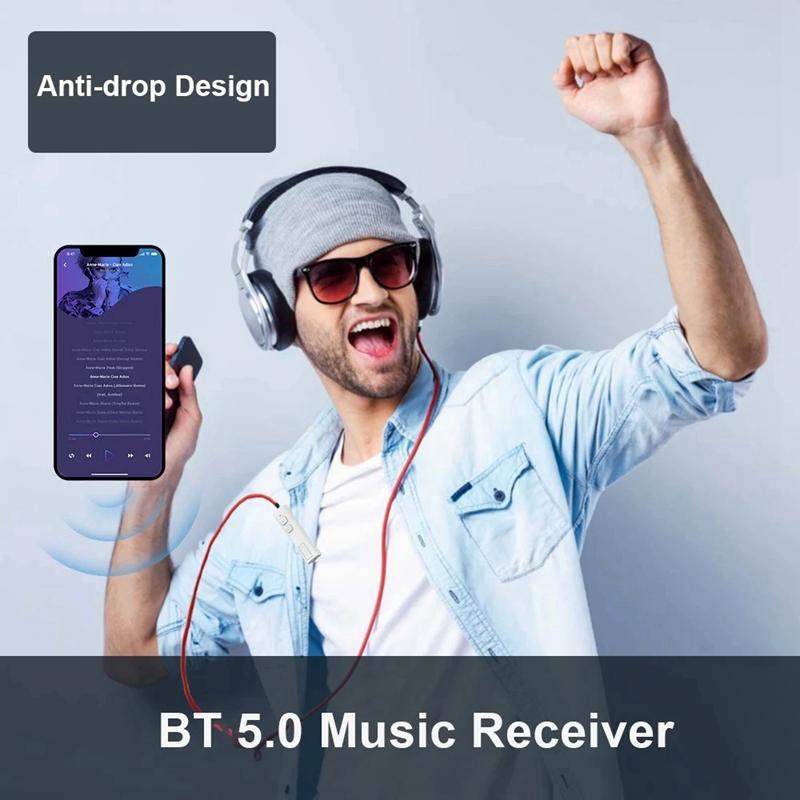 BT4864 müzik alıcısı adaptörü BT5.0 kablosuz müzik alıcısı Mic ile eller serbest fonksiyonunu destekler ücretsiz telefon görüşmesi
